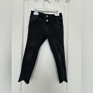 ZARA Girls Distressed Black Skinny Jeans
